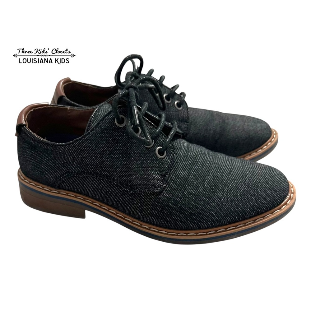 Bruno Marc Boys Sz 1 Dark Navy Oxford Dress Shoes